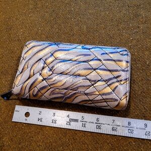 Aimee Kestenberg wallet gold metallic zip around